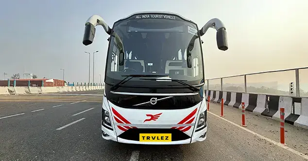 luxury volvo bus rent in Gurgaon